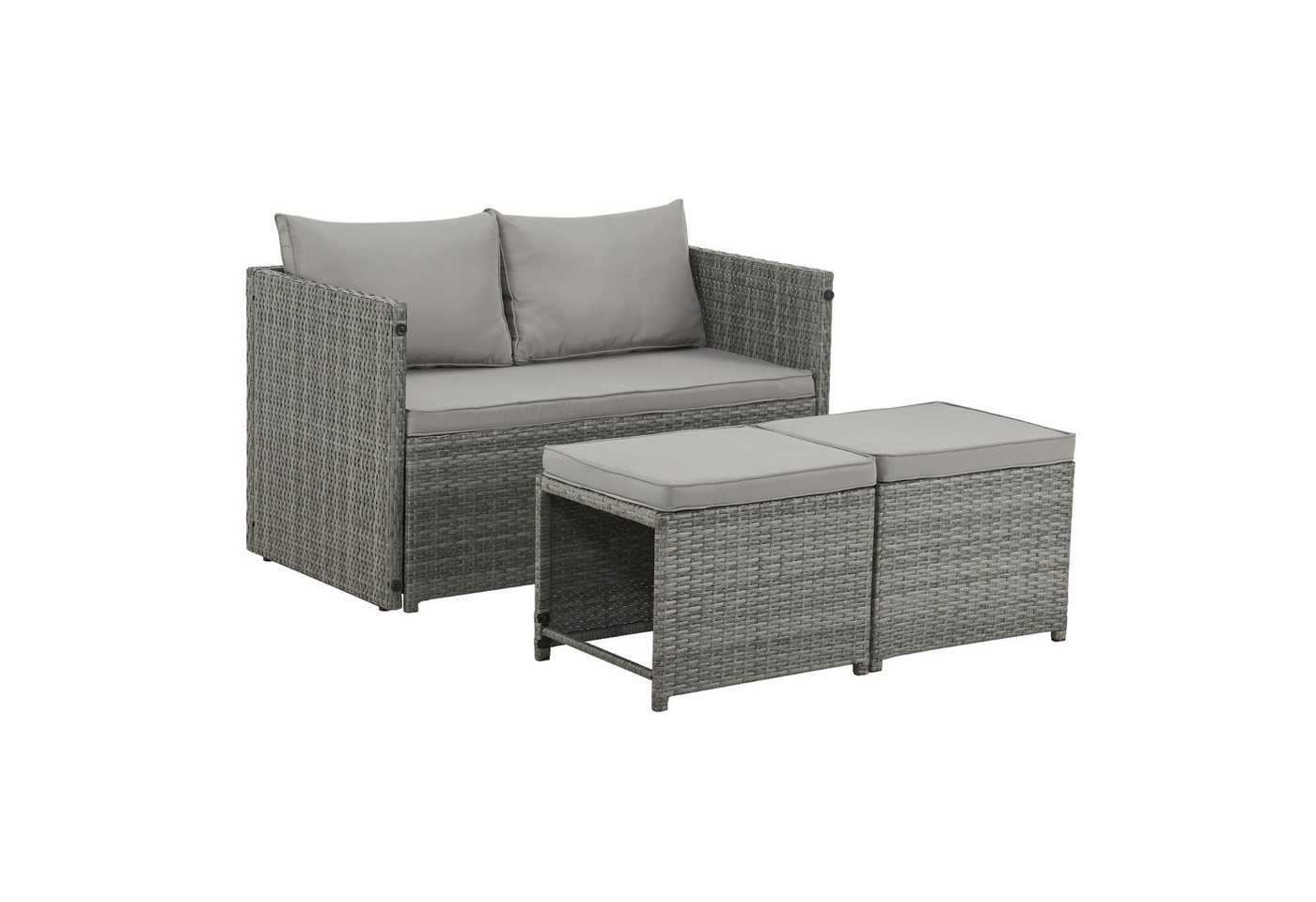 SVITA Gartenlounge-Set ATHINA, Platzsparend, umbaubar, Tisch und Sofa in einem, Grau von SVITA