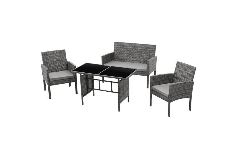 SVITA Gartenlounge-Set BROOKLYN XL, (Set, Essgruppe), Polyrattan, Rattan-Möbel, Garten-Lounge, Outdoor-Sitzmöbel von SVITA