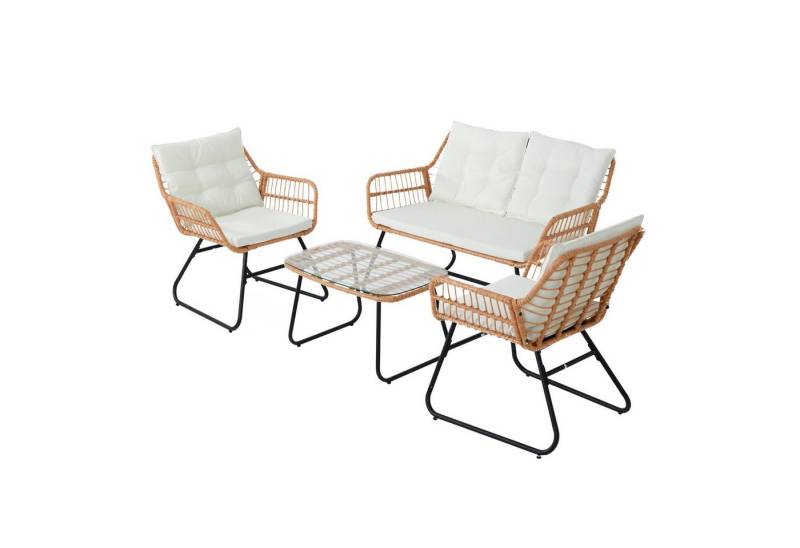 SVITA Gartenlounge-Set CAPRI, (Set, Tisch mit einem Stuhl und zwei Bänken), mit abnehmbarem Polster von SVITA