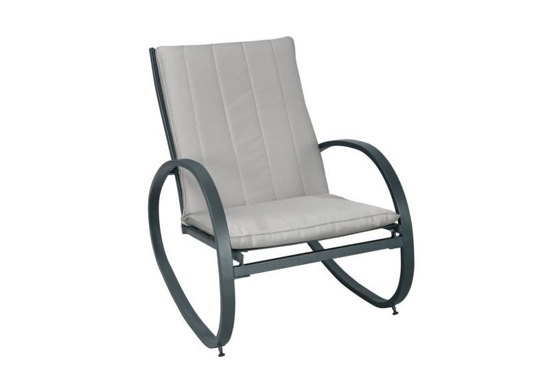 SVITA Gartenstuhl EIBY DELUXE, Schaukelstuhl, outdoor, mit Armlehnen, gepolstert, Hellgrau/Dunkelgrau SVITA Gartenstuhl EIBY DELUXE, Schaukelstuhl, outdoor, mit Armlehnen, gepolstert, Hellgrau/Dunkelgrau von SVITA