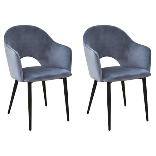 SVITA Hailey 2er Set Esszimmerstühle Küchen-Sessel gepolstert Samt Dunkelgrau SVITA Hailey 2er Set Esszimmerstühle Küchen-Sessel gepolstert Samt Dunkelgrau von SVITA