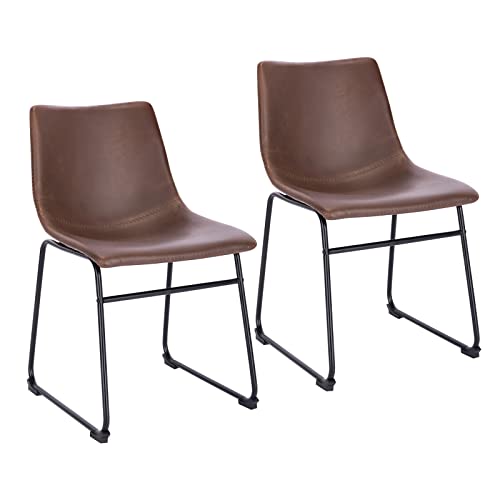 SVITA Harry 2er Set Esszimmerstühle Metallbeine Kufengestell Kunstleder Braun SVITA Harry 2er Set Esszimmerstühle Metallbeine Kufengestell Kunstleder Braun von SVITA