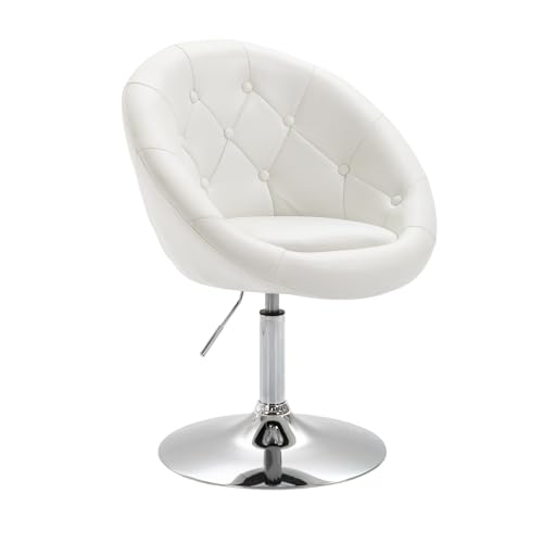 SVITA Havanna Cocktail-Sessel Lounge Clubsessel Drehsessel Retro Barhocker Kunstleder Weiß von SVITA