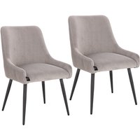 SVITA ISABELLE 2er Set Esszimmerstühle Polsterstuhl Rückenlehne Samt Grau SVITA ISABELLE 2er Set Esszimmerstühle Polsterstuhl Rückenlehne Samt Grau von SVITA