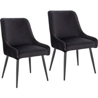 SVITA ISABELLE 2er Set Esszimmerstühle Polsterstuhl Rückenlehne Samt Schwarz SVITA ISABELLE 2er Set Esszimmerstühle Polsterstuhl Rückenlehne Samt Schwarz von SVITA