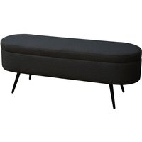 SVITA IVY Sitzbank Teddystoff Ottomane Sitzhocker Stauraum Polsterbank Schwarz von SVITA