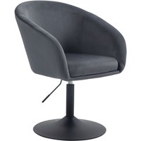 Jamaika Loungesessel Cocktailsessel Tellerfuß mit Armlehnen Samt Dunkelgrau - Svita Jamaika Loungesessel Cocktailsessel Tellerfuß mit Armlehnen Samt Dunkelgrau - Svita von SVITA