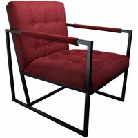 Jones Cocktail-Sessel Loungesessel gepolstert mit Stahl-Rahmen Stoff Rot - Svita von SVITA