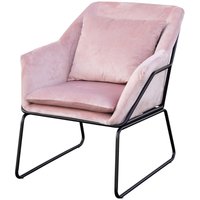 Josie Sessel gepolstert Beistellsessel Couch Einzel Relaxsessel Samt Rosa Pink - Svita von SVITA