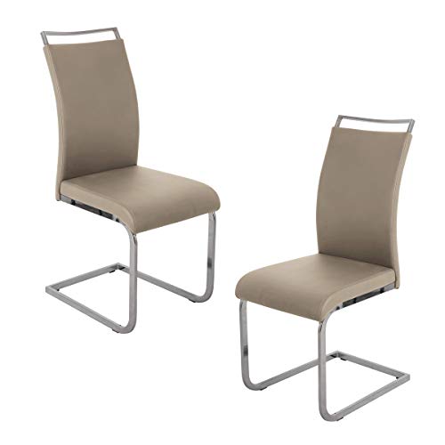 SVITA Judy 2er Set Stühle Schwingstuhl Polsterstuhl Esszimmerstuhl Kunstleder Taupe SVITA Judy 2er Set Stühle Schwingstuhl Polsterstuhl Esszimmerstuhl Kunstleder Taupe von SVITA