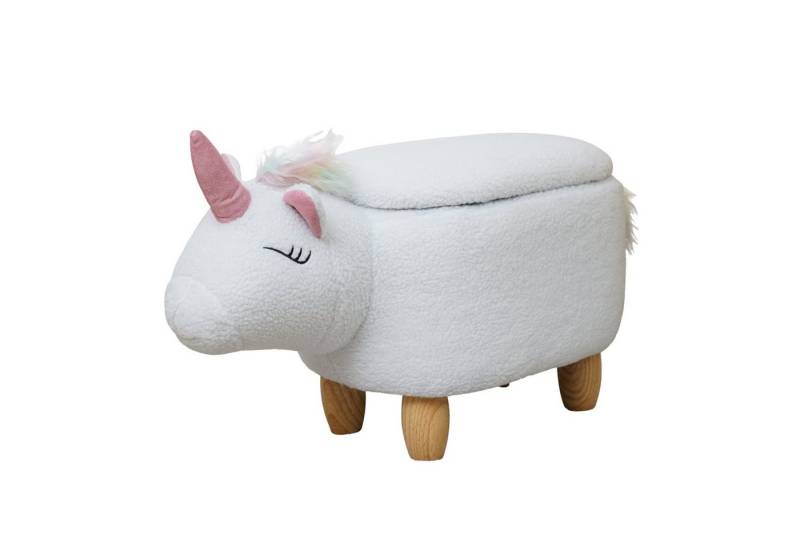 SVITA Kinderhocker Tierhocker, mit Stauraum, Sitzhocker, Sitztruhe, Einhorn von SVITA