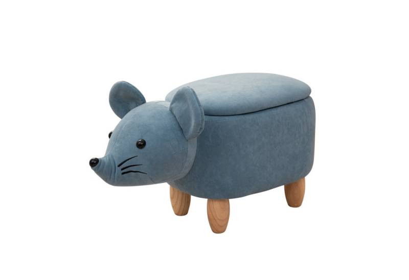 SVITA Kinderhocker Tierhocker, mit Stauraum, Sitzhocker, Sitztruhe, Maus Blau von SVITA