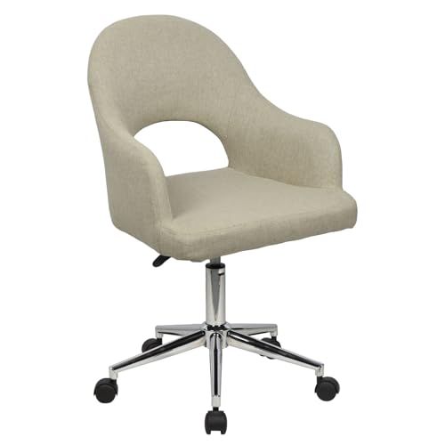 SVITA Klara Schreibtischstuhl höhenverstellbar Drehstuhl Bürostuhl mit Rollen Armlehnen Lesesessel Homeoffice Stuhl Cut-Out Beige Hellbraun von SVITA