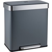 SVITA LT2X30 Mülleimer 60l Treteimer 2 Fächer mit Deckel Grau von SVITA