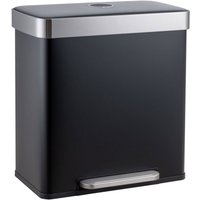 SVITA LT2X30 Mülleimer 60l Treteimer 2 Fächer mit Deckel Schwarz von SVITA