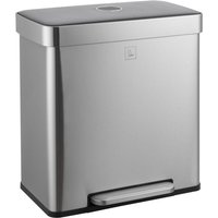 SVITA LT2X30 Mülleimer 60l Treteimer 2 Fächer mit Deckel Silber SVITA LT2X30 Mülleimer 60l Treteimer 2 Fächer mit Deckel Silber von SVITA