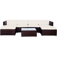 Lugano Polyrattan Lounge Rattan Set Couch Sofagarnitur schwarz Gartenmöbel - Svita von SVITA