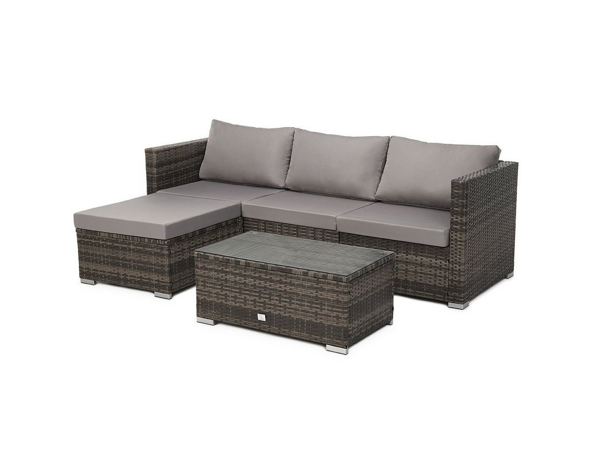 SVITA Loungeset QUEENS, (Set, 4-tlg., Garten-Lounge), verschiedene Stellmöglichkeiten, breite Armlehnen, inkl. Tisch von SVITA