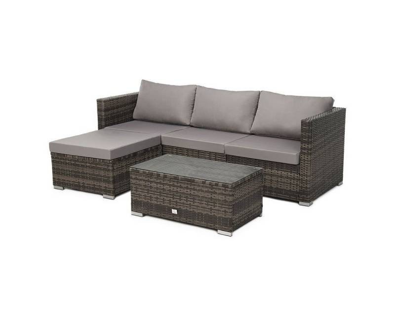 SVITA Loungeset QUEENS, (Set, 4-tlg., Garten-Lounge), verschiedene Stellmöglichkeiten, breite Armlehnen, inkl. Tisch von SVITA