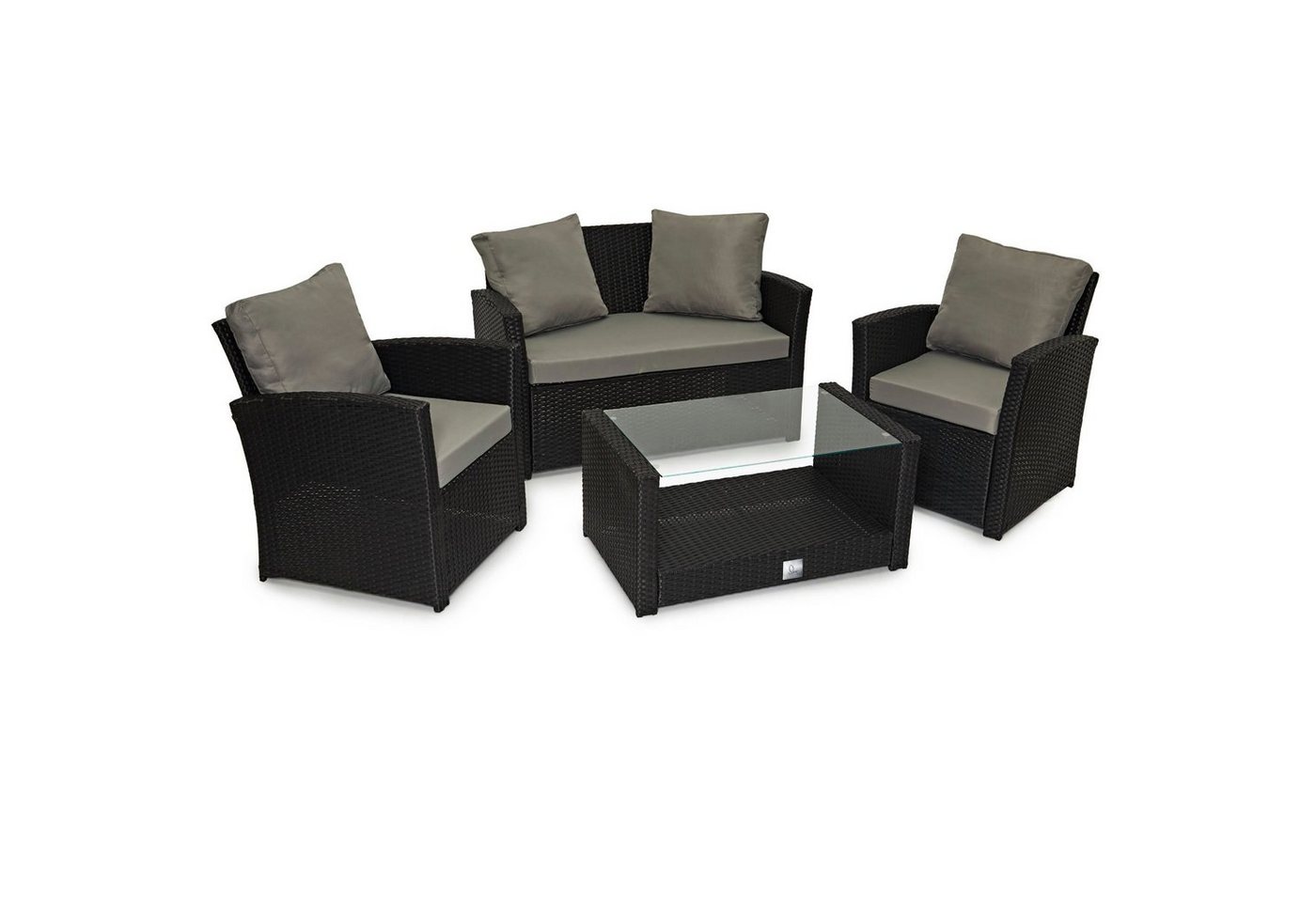 SVITA Loungeset ROMA, (Set, 4-tlg., Sitzlounge), Polyrattan, Gartenlounge, Möbel Set, Essgruppe, Outdoor Sitzmöbel von SVITA