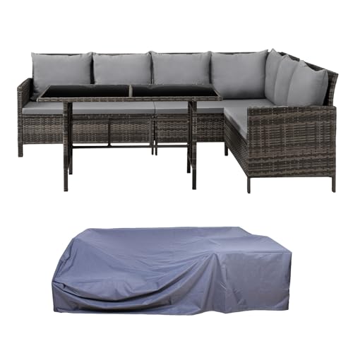 SVITA Madison Rattan-Lounge Polyrattan Ecksofa Gartenmöbel-Set Sofa Garnitur Couch-Eck von SVITA