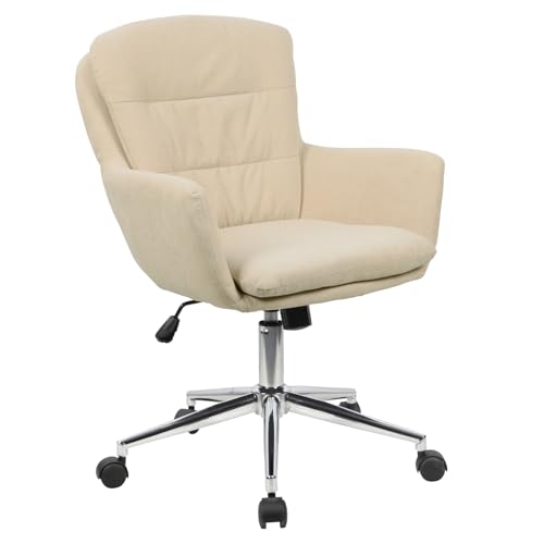 SVITA Marte Schreibtischstuhl Bürostuhl Drehstuhl Arbeitsstuhl höhenverstellbar Stoffbezug mit Rollen Wippmechanismus Beige von SVITA