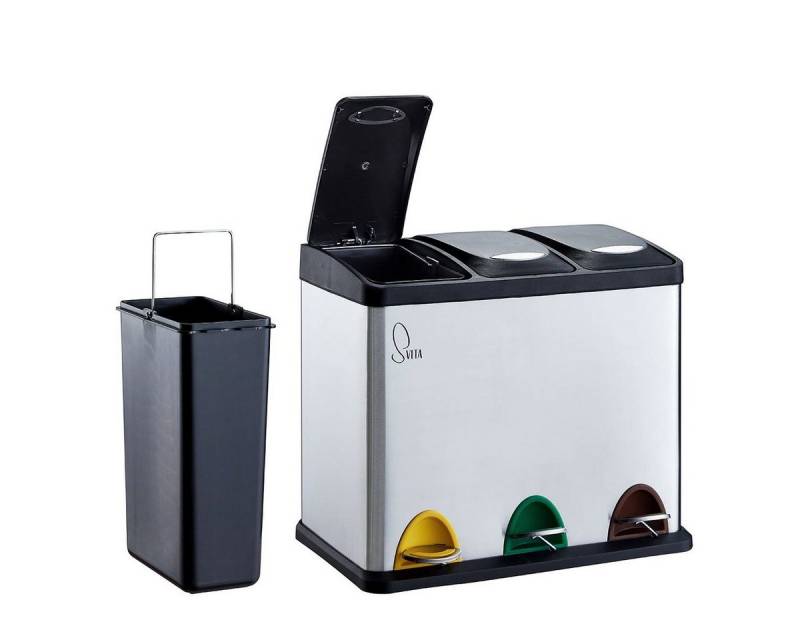 SVITA Mülleimer TC, Tretpedale, herausnehmbare Inneneimer, Inneneimer mit Griff, Stahl von SVITA
