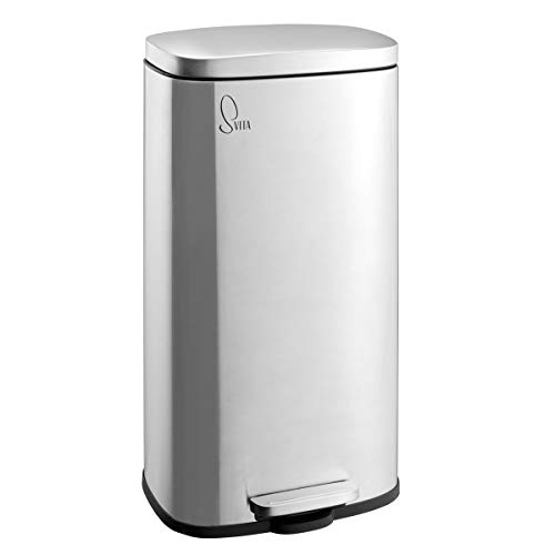 SVITA Mülleimer TQ30 silber 30L Treteimer Edelstahl Abfallbehälter Müllsammler mit Pedal Edelstahl Softclose Deckel mit Inneneimer Küchen-Eimer Abfalleimer SVITA Mülleimer TQ30 silber 30L Treteimer Edelstahl Abfallbehälter Müllsammler mit Pedal Edelstahl Softclose Deckel mit Inneneimer Küchen-Eimer Abfalleimer von SVITA