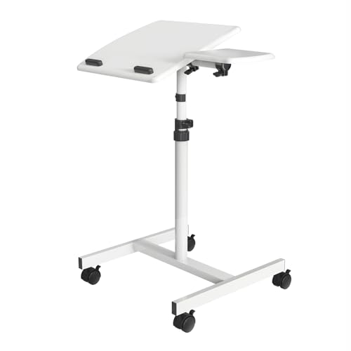 SVITA NAJU Laptopständer Mobiler Schreibtisch Laptopwagen Laptoptisch Rollbar Höhenverstellbar Weiß von SVITA