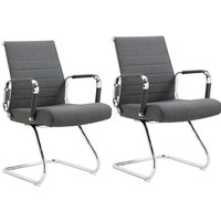 SVITA OFFICE COMFORT 2er Set Besucherstuhl Freischwinger-Stuhl mit Armlehne Konferenzstuhl ohne Rollen Armlehnstuhl Office-Stuhl Stoff Dunkelgrau SVITA OFFICE COMFORT 2er Set Besucherstuhl Freischwinger-Stuhl mit Armlehne Konferenzstuhl ohne Rollen Armlehnstuhl Office-Stuhl Stoff Dunkelgrau von SVITA