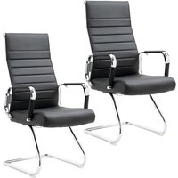 SVITA OFFICE COMFORT 2x Besucherstuhl Freischwinger-Stuhl mit Armlehne Konferenzstuhl ohne Rollen Armlehnstuhl Office-Stuhl Kunstleder Schwarz SVITA OFFICE COMFORT 2x Besucherstuhl Freischwinger-Stuhl mit Armlehne Konferenzstuhl ohne Rollen Armlehnstuhl Office-Stuhl Kunstleder Schwarz von SVITA