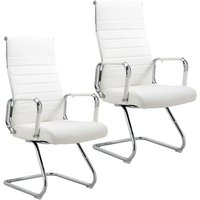 SVITA OFFICE COMFORT 2x Besucherstuhl Freischwinger-Stuhl mit Armlehne Konferenzstuhl ohne Rollen Armlehnstuhl Office-Stuhl Kunstleder Weiß SVITA OFFICE COMFORT 2x Besucherstuhl Freischwinger-Stuhl mit Armlehne Konferenzstuhl ohne Rollen Armlehnstuhl Office-Stuhl Kunstleder Weiß von SVITA