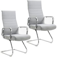 SVITA OFFICE COMFORT 2x Besucherstuhl Freischwinger-Stuhl mit Armlehne Konferenzstuhl ohne Rollen Armlehnstuhl Office-Stuhl Stoff Hellgrau SVITA OFFICE COMFORT 2x Besucherstuhl Freischwinger-Stuhl mit Armlehne Konferenzstuhl ohne Rollen Armlehnstuhl Office-Stuhl Stoff Hellgrau von SVITA