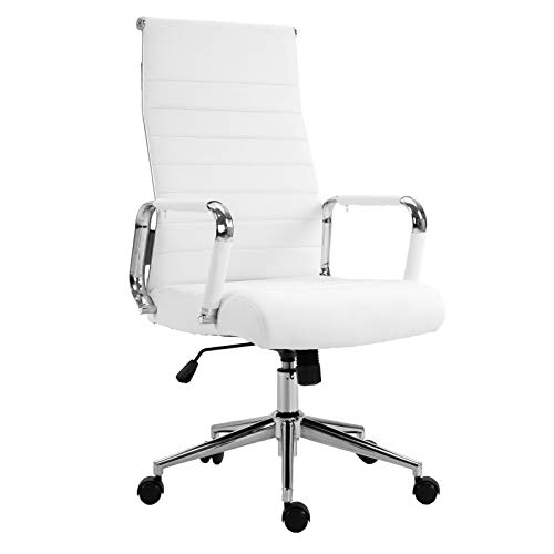 SVITA Office Comfort Bürostuhl Drehstuhl Chefsessel Schreibtischstuhl Kunstleder Weiß von SVITA