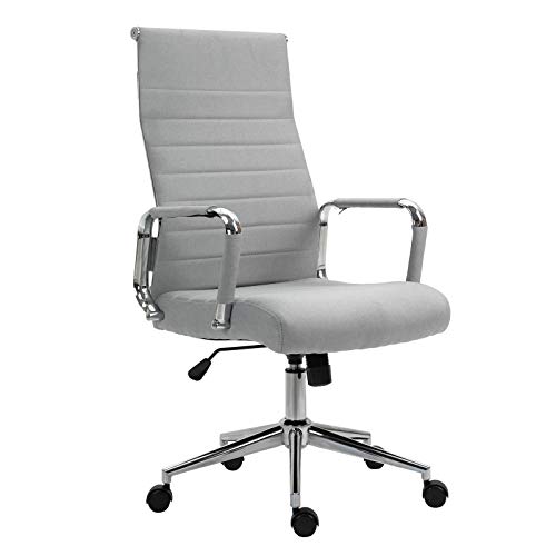 SVITA Office Comfort Bürostuhl Kunstleder Höhenverstellbar Wippbar Schreibtischstuhl Ergonomisch Drehstuhl mit Rollen Hellgrau von SVITA