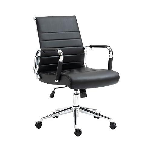 SVITA Office Comfort Bürostuhl Schreibtischstuhl Drehstuhl Chefsessel Kunstleder Schwarz von SVITA