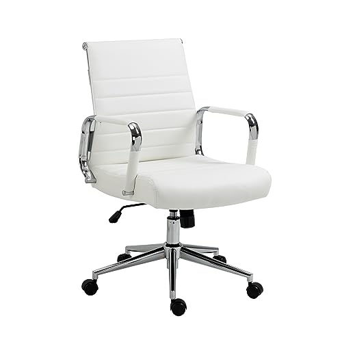 SVITA Office Comfort Bürostuhl Schreibtischstuhl Drehstuhl Chefsessel Kunstleder Weiß von SVITA