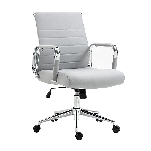 SVITA Office Comfort Bürostuhl Schreibtischstuhl Drehstuhl Chefsessel Stoffbezug Hellgrau von SVITA