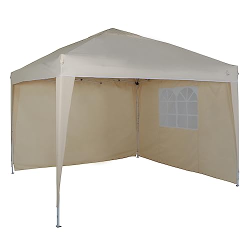 SVITA Pago Gartenpavillon Partyzelt Pavillon faltbar Pop-Up Gartenzelt mit Fenster Beige von SVITA