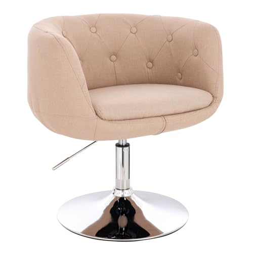 SVITA Panama Retro Loungestuhl Polsterstuhl Cocktailsessel Tellerfuß Metall Stoffbezug Beige SVITA Panama Retro Loungestuhl Polsterstuhl Cocktailsessel Tellerfuß Metall Stoffbezug Beige von SVITA