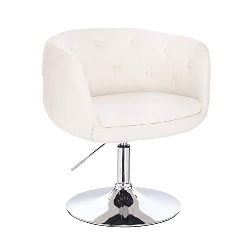 SVITA Panama Retro Loungestuhl Polsterstuhl Cocktailsessel Weiß Kunstleder Indoor höhenverstellbar Tellerfuß SVITA Panama Retro Loungestuhl Polsterstuhl Cocktailsessel Weiß Kunstleder Indoor höhenverstellbar Tellerfuß von SVITA