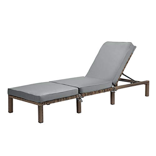 SVITA Peach Gartenliege Sonnenliege Polsterauflage Klappbar Polyrattan Braun von SVITA