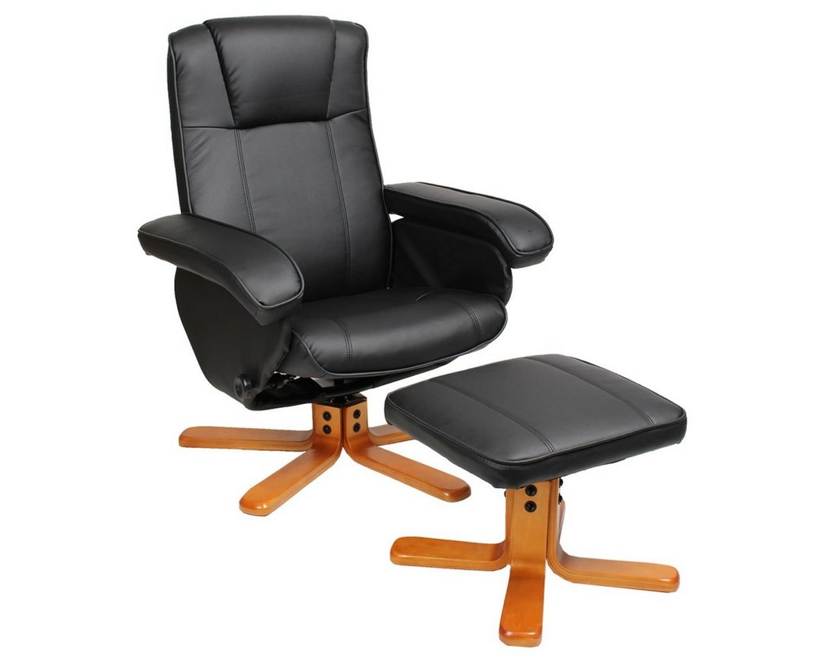 SVITA Relaxsessel CHARLES (Set, 2-St., Relaxsessel mit Hocker), 360° drehbar,mit Fußablage,Wippmechanismus,bequem gepolstert von SVITA