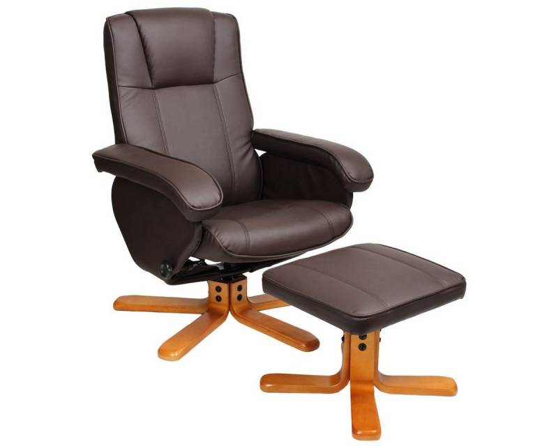 SVITA Relaxsessel CHARLES (Set, 2-St., Relaxsessel mit Hocker), 360° drehbar,mit Fußablage,Wippmechanismus,bequem gepolstert von SVITA
