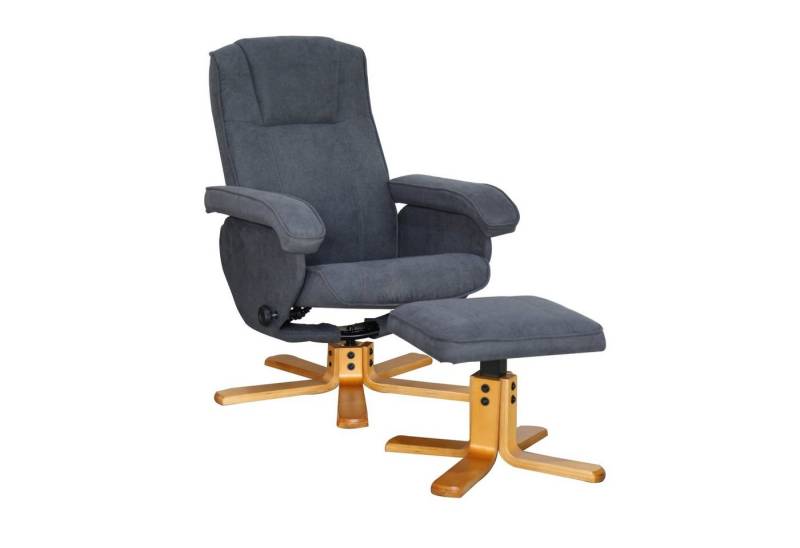 SVITA Relaxsessel CHARLES (Set, 2-St., Relaxsessel mit Hocker), 360° drehbar,mit Fußablage,Wippmechanismus,bequem gepolstert von SVITA