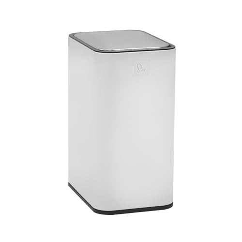 SVITA SE13L Sensormülleimer Abfalleimer Kücheneimer Automatik Mülleimer rechteckig mit Bewegungssensor Stahl 13l freistehend automatisch Weiß von SVITA