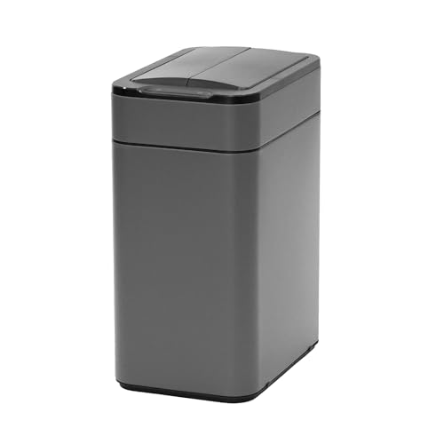 SVITA SE50L Sensormülleimer Abfalleimer Kücheneimer Automatik Mülleimer rechteckig mit Bewegungssensor Stahl 50l freistehend automatisch Grau von SVITA
