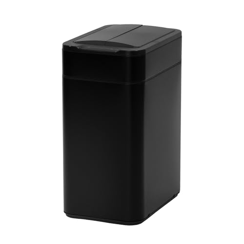 SVITA SE50L Sensormülleimer Abfalleimer Kücheneimer Automatik Mülleimer rechteckig mit Bewegungssensor Stahl 50l freistehend automatisch Schwarz von SVITA