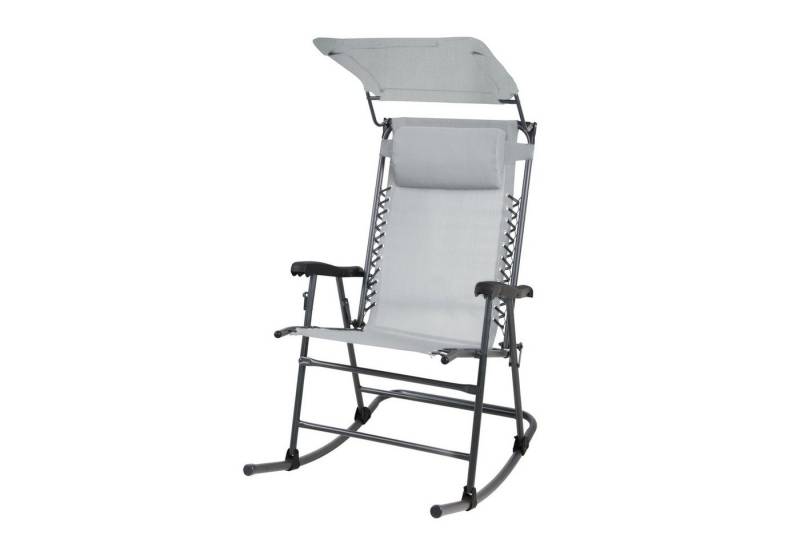 SVITA Schaukelstuhl, faltbar, mit Sonnenschutz, Armlehne, Kopfstütze, Hellgrau von SVITA