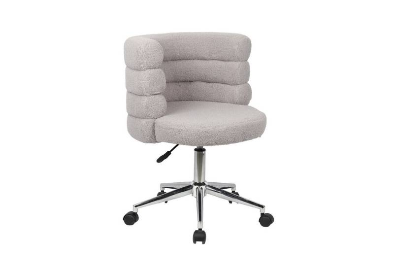 SVITA Schreibtischstuhl CLOUD, Bezug aus Teddyboucle, Drehstuhl, Rollen, Höhenverstellbar, Schwarz von SVITA